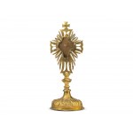 Reliquary monstrance, Monastery work, Brass gold-plated