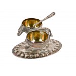 Spice Barrel in the Shape of a Transport Donkey with Spoon, Silver marked