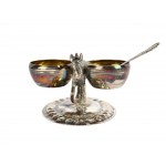 Spice Barrel in the Shape of a Transport Donkey with Spoon, Silver marked