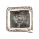 Lidded box, Dated 1882, Silver with glass insert