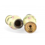 Pair of silver vases with enamel, Around 1900, Silver marked