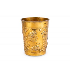Beaker, Silver marked, gold-plated