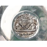 Plate with coat of arms, German, 835 silver marked