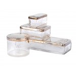 Toiletry set: 4 lidded boxes, Art Nouveau, 1900/10