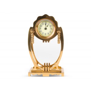 Art Nouveau commode clock, Brass housing, Around 1900/10