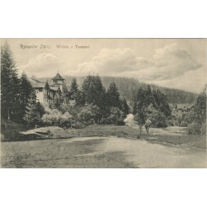Rymanow Zdroj - View from the Tennis House, ca. 1910.