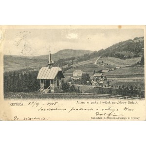 Krynica - Altana w parku i widok na Nowy Świąt, 1905