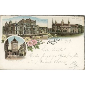Kraków - Litografia - Wielowidokowa, 1897