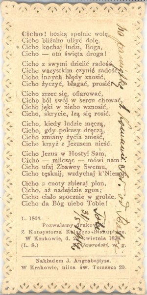 A z pełności jego myśmy wszyscy wzięli, 1914.