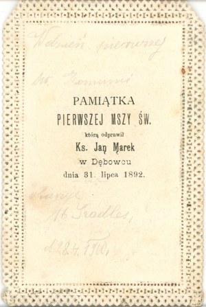 Hostia Svätý! O Manna Blue... 1892.