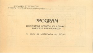 Program of the solemn celebration of the 101st anniversary of the November Uprising, 1931