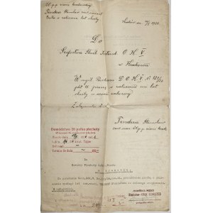 20 p.p. ziemi krakowskiej - Prośba o zaliczenie lat służby w armii zaborczej, 1924