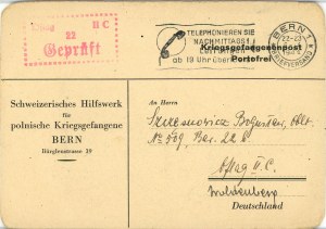 Oflag II C Woldenberg (Dobiegniew) - Comité suisse d'aide aux prisonniers de guerre polonais, 1941