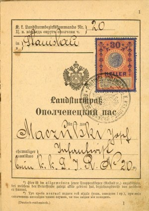 Książeczka wojskowa, Galicja, wyd. 1911
