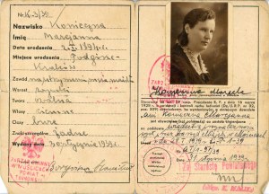ID card, Moscice. 1939