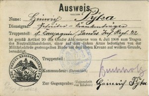 Ausweis [carte d'identité militaire], Galice, vers 1906