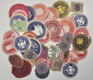 Set di adesivi per lettere del XIX/XX secolo.