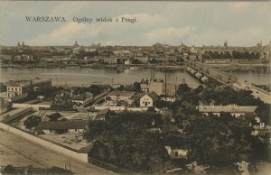 Varsovie - Vue générale depuis Praga, vers 1910.