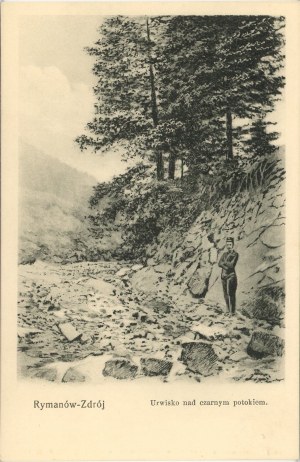 Rymanów Zdrój - Falaise au-dessus du ruisseau noir, vers 1910