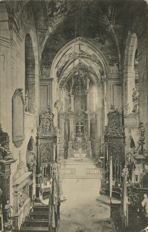 Drohobycz - Wnętrze Rz.-K. Kościoła zał. w 1392 r., 1916
