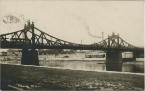 Kraków - Podgórze - Brücke und Zug, 1931.