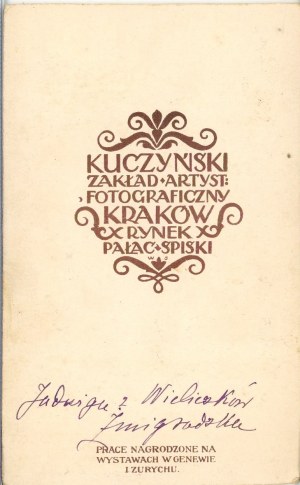 Żmigrodzka z Wieliczków Jadwiga, Kraków, Kuczyński, ok. 1905