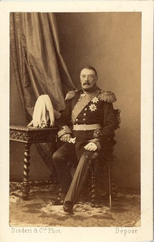 Gorchakov Peter, général russe, photo de Diserdi, Paris, vers 1863.