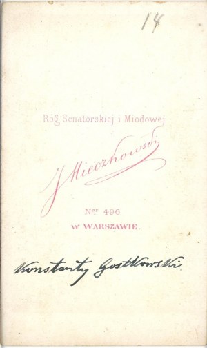 Gostkowski Konstanty, Krakov, fotografia od Szuberta, okolo roku 1870.