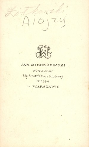 Żółkowski Alojzy, Varšava, fotografie J. Mieczkowského, asi 1870.