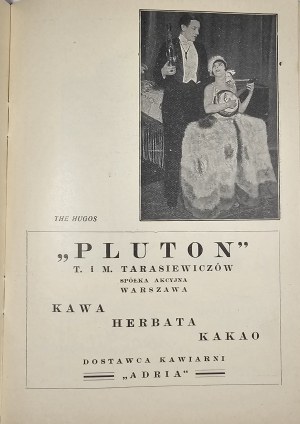 Adria - Cafe dancing. Varšava - program, říjen 1932.