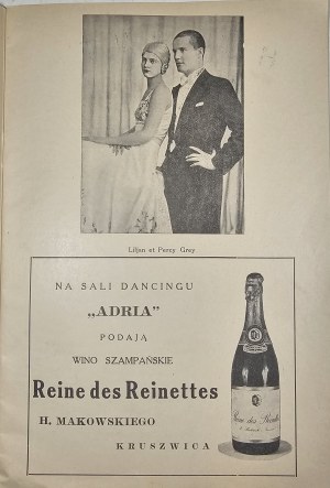 Adria - Cafe dancing. Varšava - program, únor 1932.