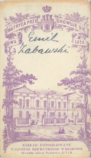 Zabyski Emil, Cracovie, Rzewuski, vers 1870