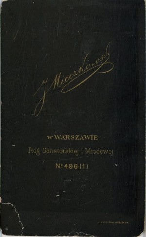 Głębocki Karol, Warszawa, fot. Mieczkowski, ok. 1875.