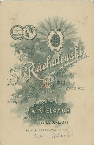 Czeliński Jan v zimním kostýmu, Kielce, Busko, Rachalewski, kolem roku 1900
