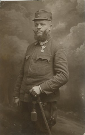 PRVÁ SVETOVÁ VOJNA] Poručík rakúskej armády, 1917