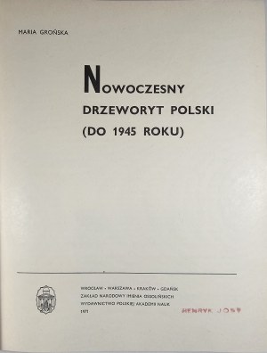 Grońska Maria - Nowoczesny drzeworyt polski (do 1945 roku). Wrocław 1971 Ossolineum.
