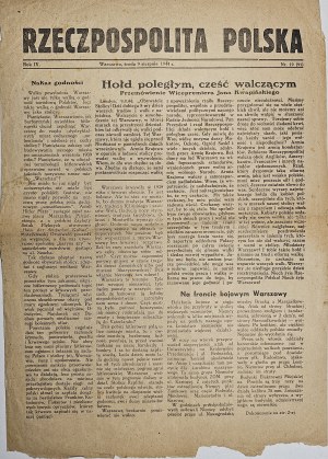 [Warsaw Uprising] Republic of Poland, 9.8.1944.