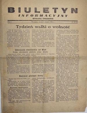 [Warsaw Uprising] News Bulletin, 8.8.1944.