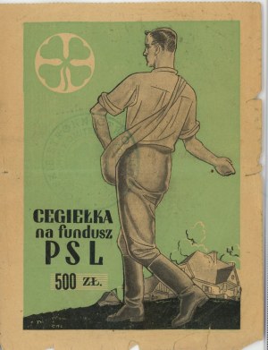 Cegiełka na fudusz PSL, 500 zł., ok. 1946.