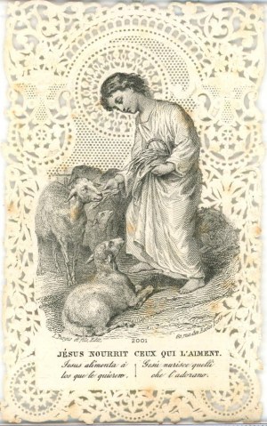 Jesus feeds those who love Him, c. 1900.