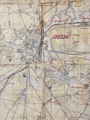 Grodno, Leinwand, handgezeichnet, um 1900