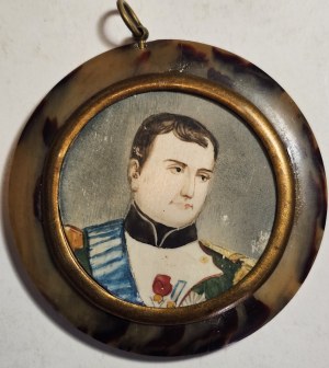 Miniatury - 2 portréty Napoleona, císařovny Josefíny, Marie Luisy, 19. století.