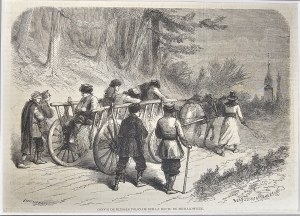Januaraufstand - Konvoi mit verwundeten Aufständischen nach Michalowice, 1863