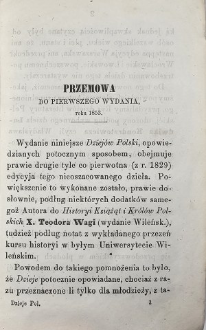 [Lelewel Joachim] - The history of Poland which his uncle told to his sons, by ... Enlarged with additions, and Rys histori literatury polskiej by L[eon] R[ogalski]. With 12 maps and genealogical tables. 4th ed. Warsaw 1863