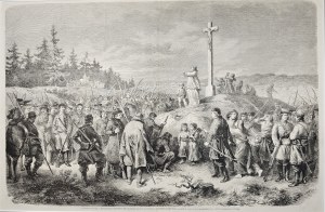 Powstanie styczniowe - Błogosławieństwo ochotników zamierzającyh przyłączyć się do oddziałów gen. Langiewicza, 1863