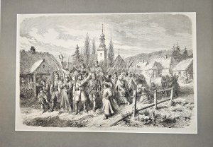 Januaraufstand - Freiwillige verlassen Grodno für die Aufstandsarmee, 1863