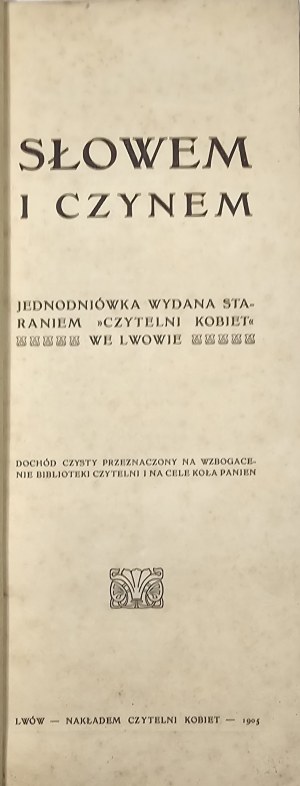 Jednodniówka - Słowem i czynem. Jednodniówka wydana staraniem 