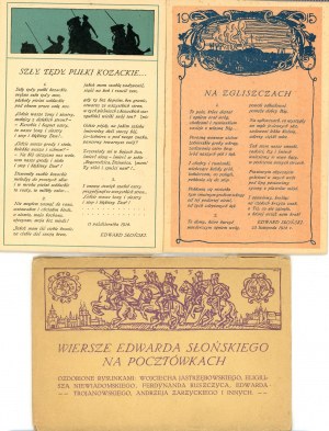 Poesie di Edward Słoński su cartoline, 1915.