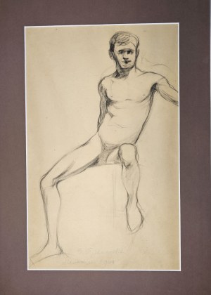 Rychter-Janowska Bronisłąwa - Nude of a man, Munich, 1900