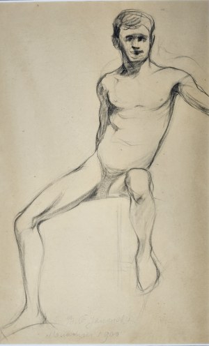 Rychter-Janowska Bronisłąwa - Nude of a man, Munich, 1900